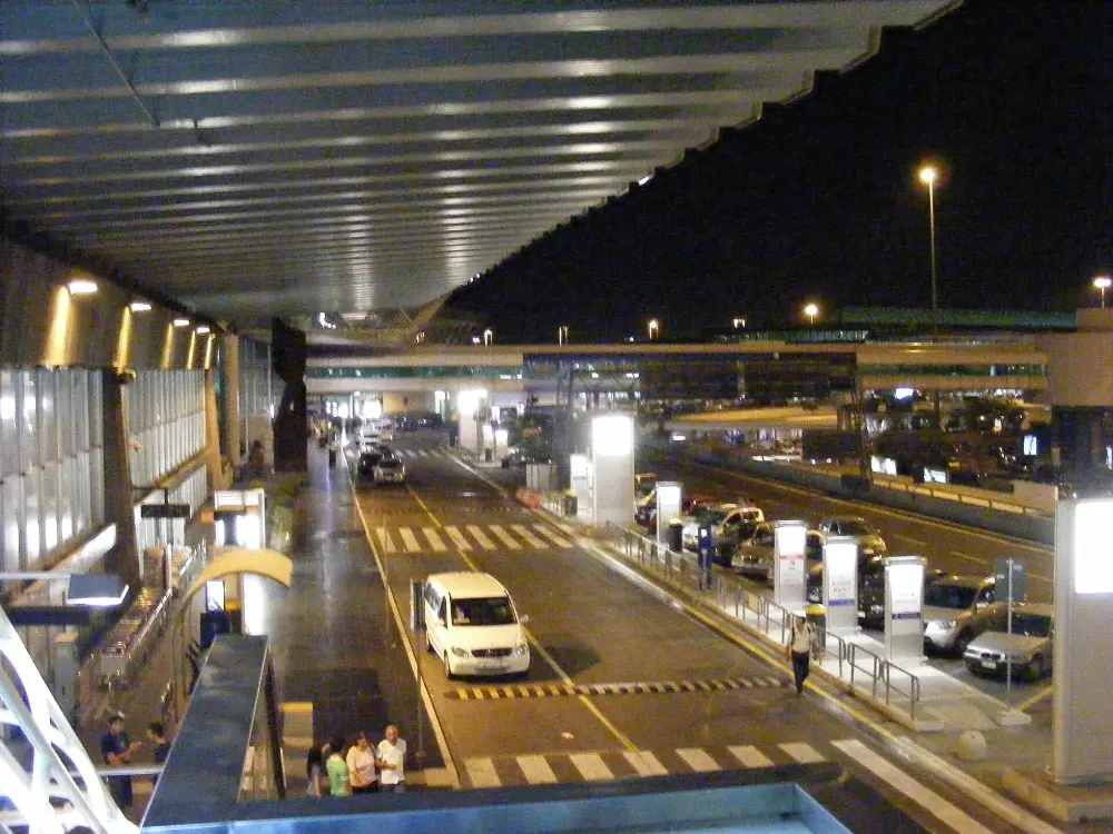 Arrivals road outside Rome Fiumicino airport