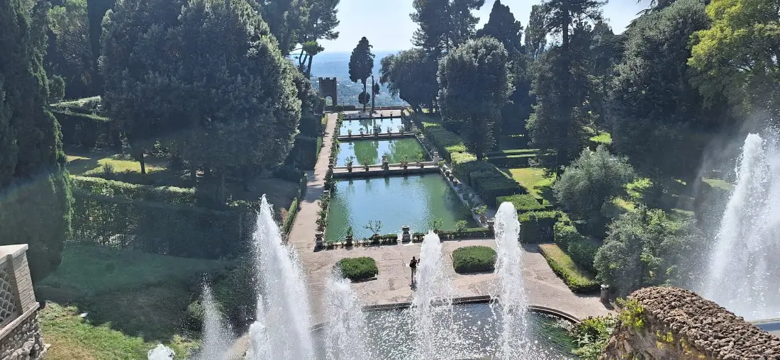 Gardens and fountains of Villa d'Este in Tivoli